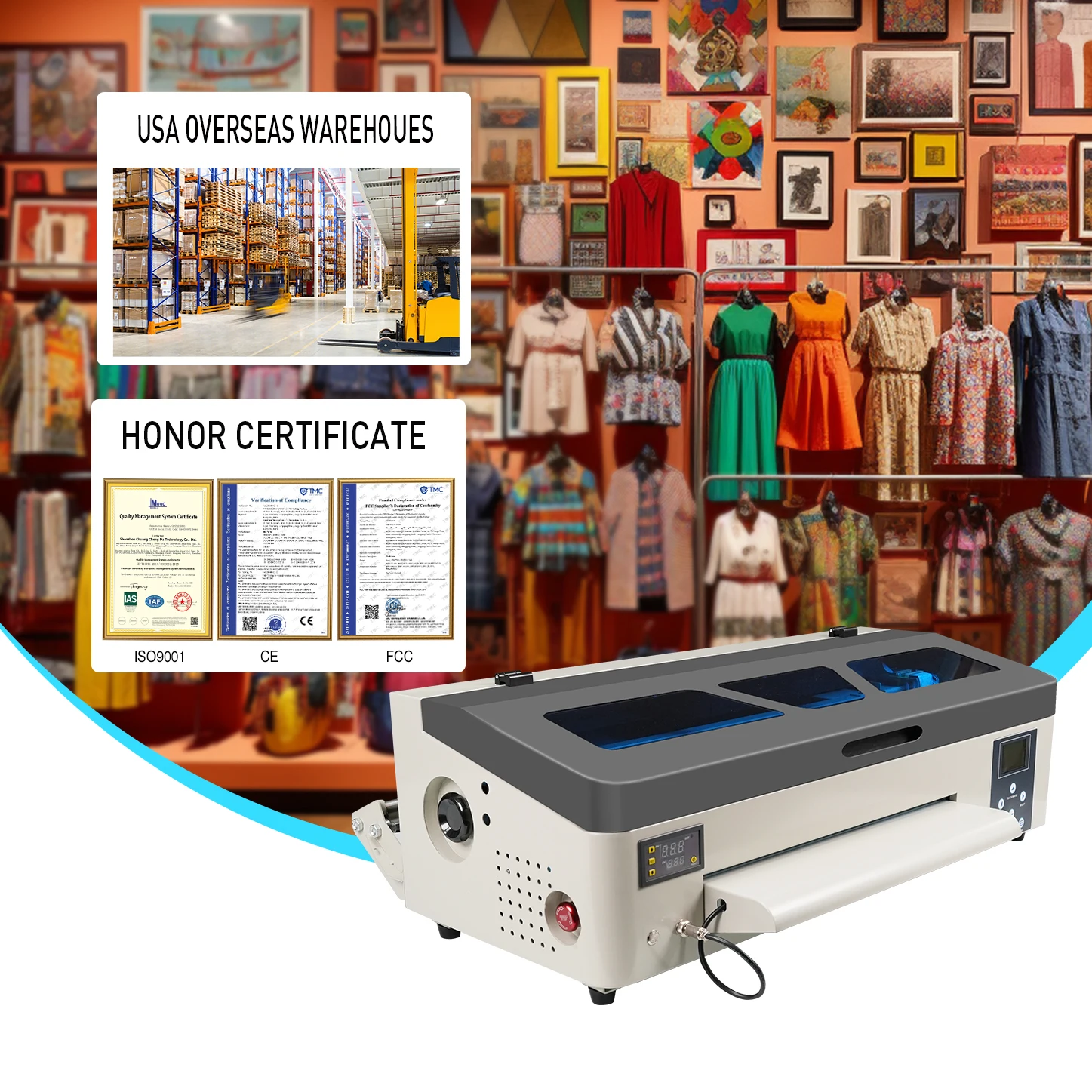 Erasmart 2024 dual-head printing small business machine ideas A3 Pro Max DTF Printer T-Shirts Hats dtf 45cm printer