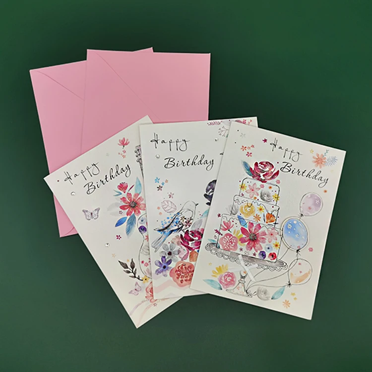 Premium Quality Amazon Choice Handmade Creative Gift Card Glitter Greeting Card Birthday Cards