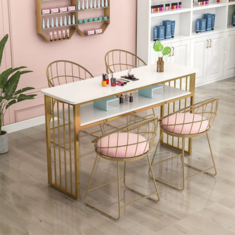 Simple modern marble nail table manicure table and chair set professional salon nail tech tables nageltisch manicure station