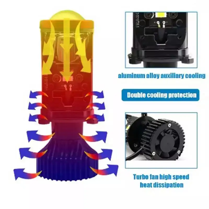 Wholesale H4 Led Headlight Projector Y6D Y7D Car Headlight Bulbs 35w High Low Beam Auto Lamp H4 Projector Bi Led