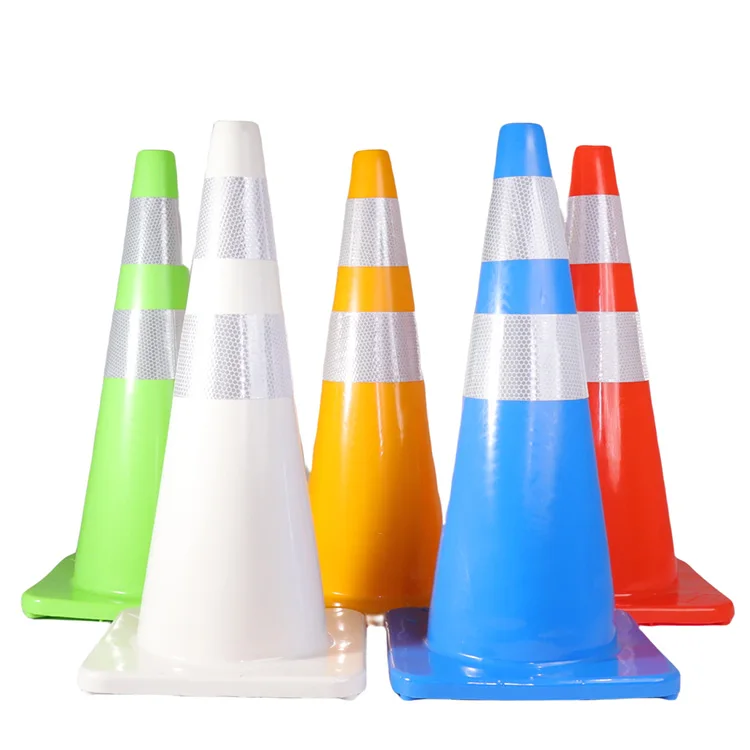 Warning Road Parking Cones Orange PVC Traffic Cone Flexible Road Safety Cone