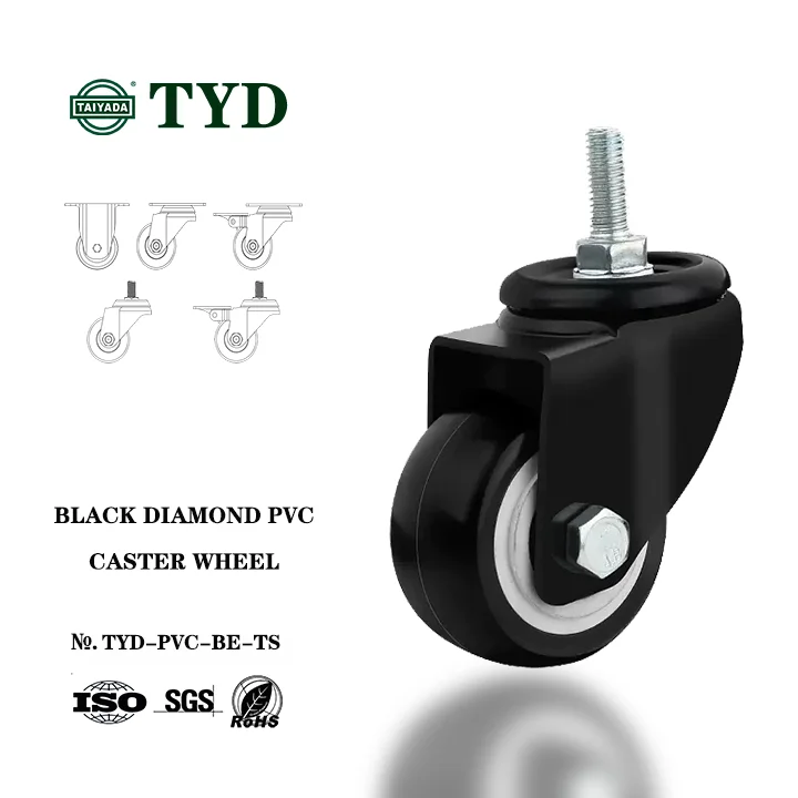 furniture caster wheel stem caster 1.5/2/2.5/3/4/5 inch PVC caster wheel manufacturer for office chair