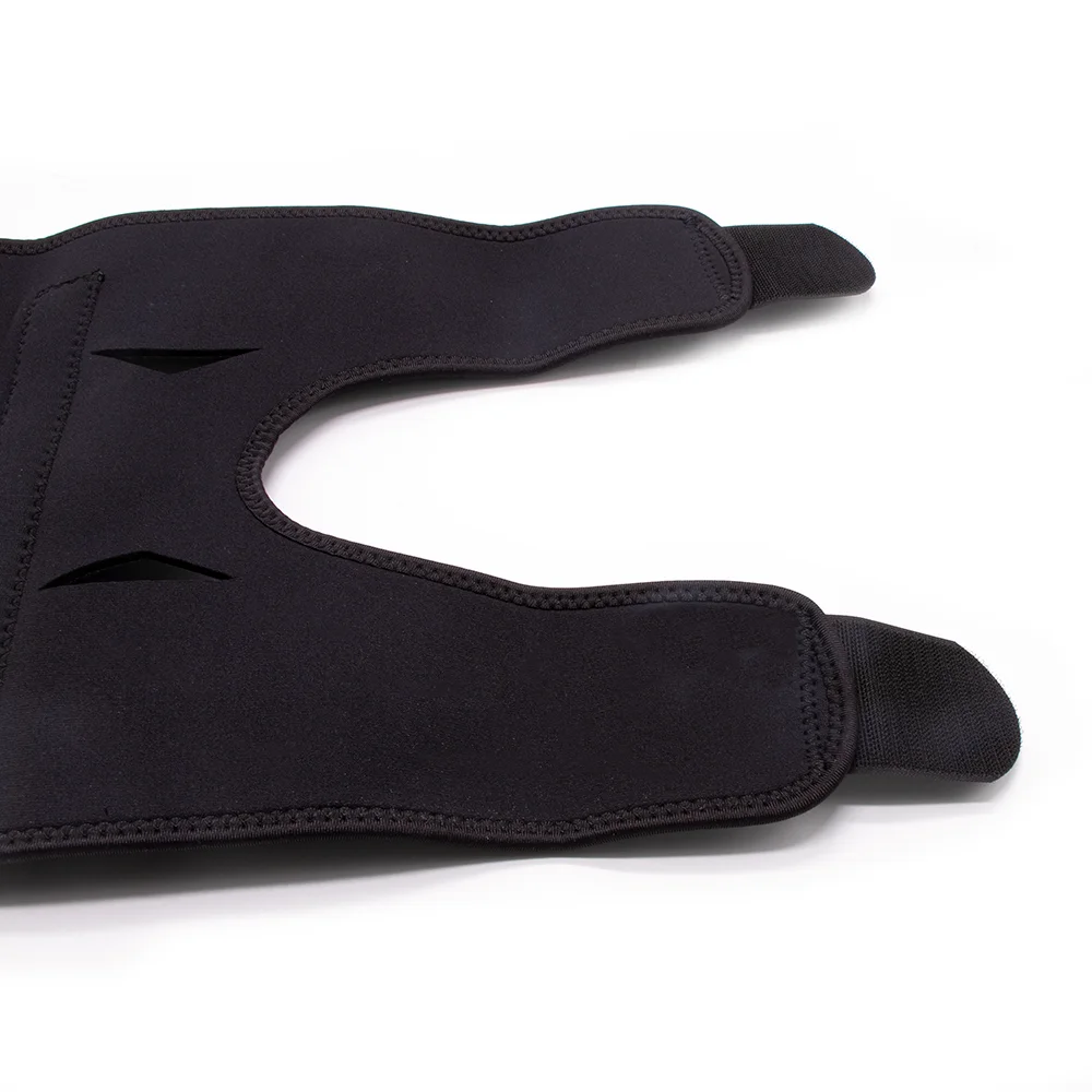 Black breathable adjustable neoprene sports open patella knee brace