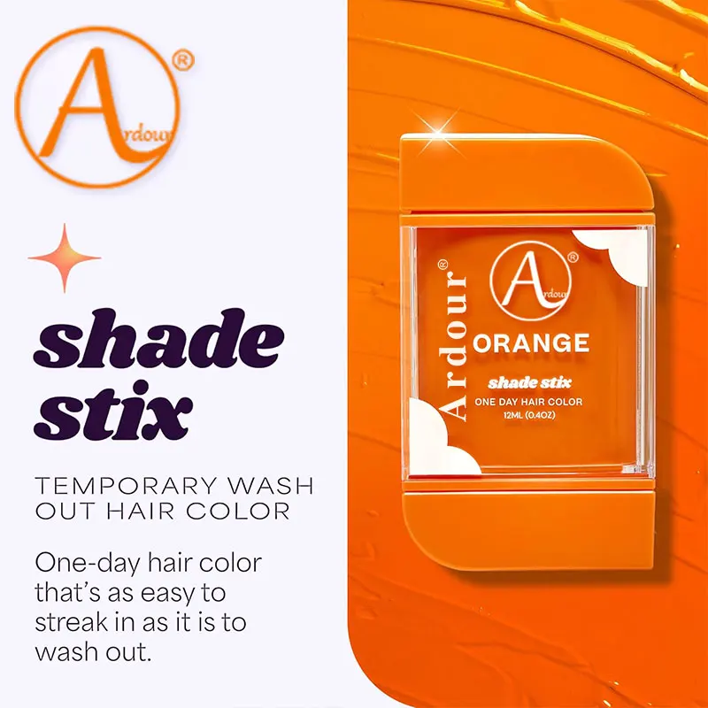 Hair Temporary Color Shade Stix (Orange) 12 ml Washable Hair Chalk for Kids Teens & Adults All Hair Types