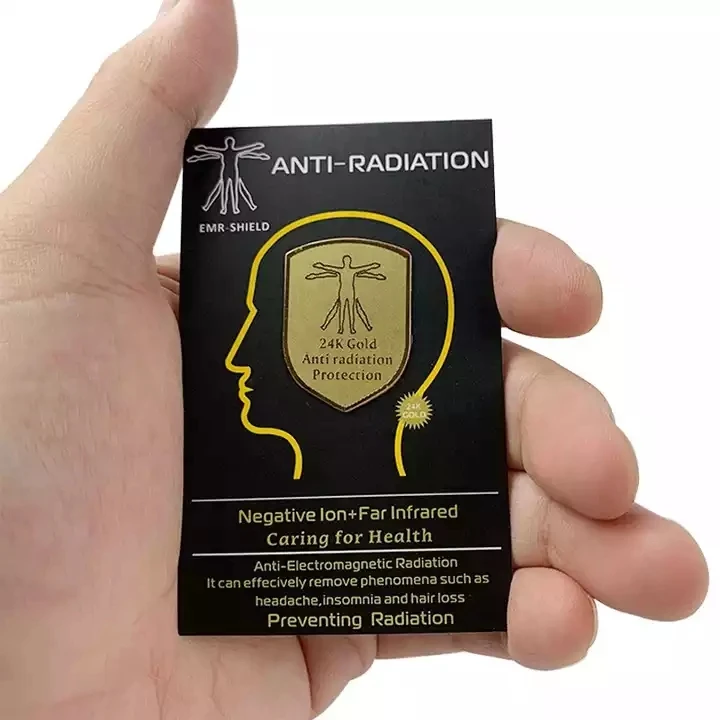 Лидер продаж на Amazon защитная наклейка 5G EMF Защитная Наклейка 24k Золотая двойная с защитой от излучения для мобильного