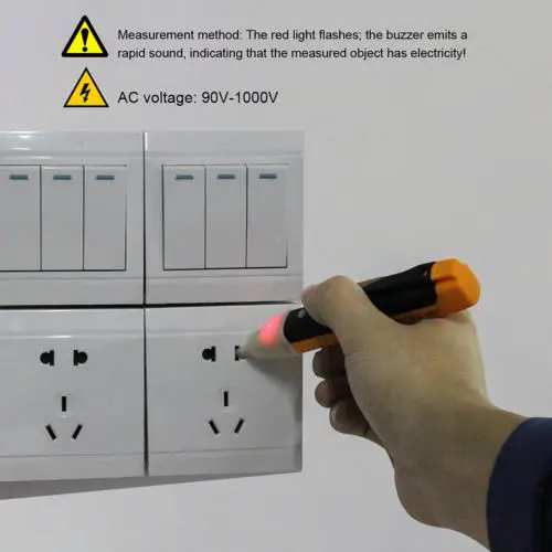  Датчик Тестер Pen AC 90 ~ 1000V Бесконтактный Электрический Индикатор оповещения детектора