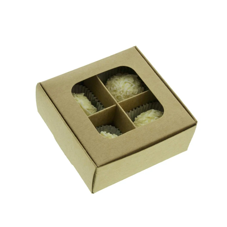 Мини-коробки для подарков с окном и разделителями, Экстра маленькие четырехъярусные коробки для подарка шоколада