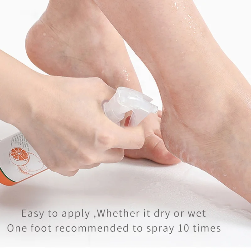 Customize Logo Orange Foot Exfoliate Peel Off Spray Knee Pigmentation Repairing For Dry Cracked Skin Foot Care