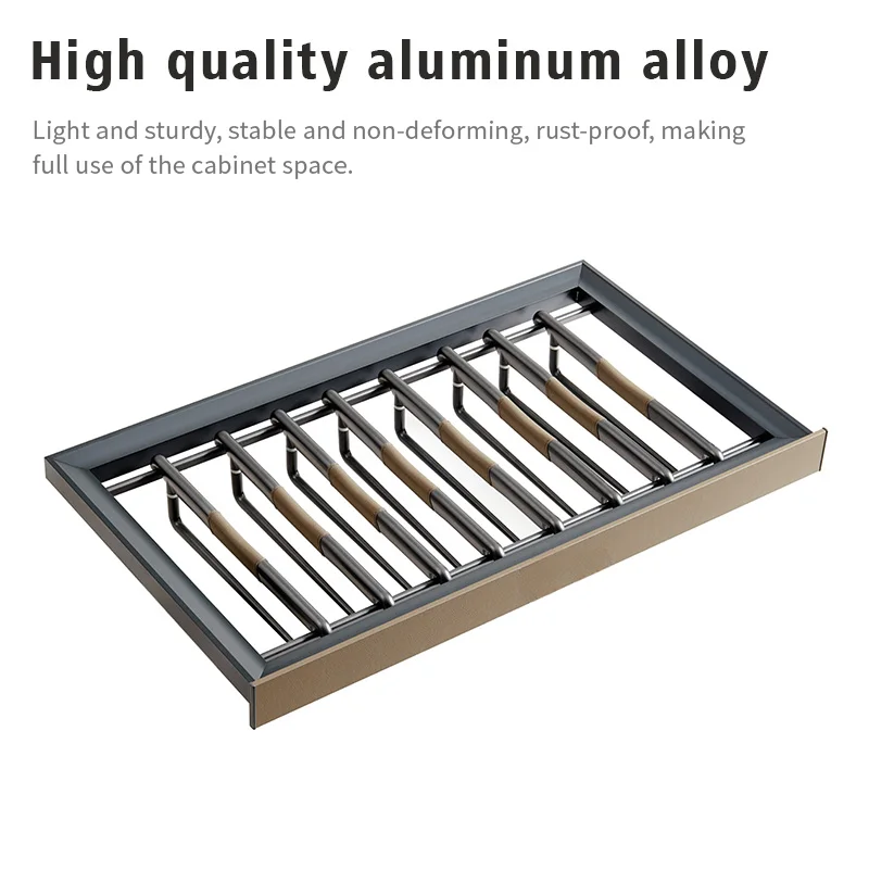 Matel wardrobe clothes storage cabinet metal drawer pants hanging rack for dry trousers