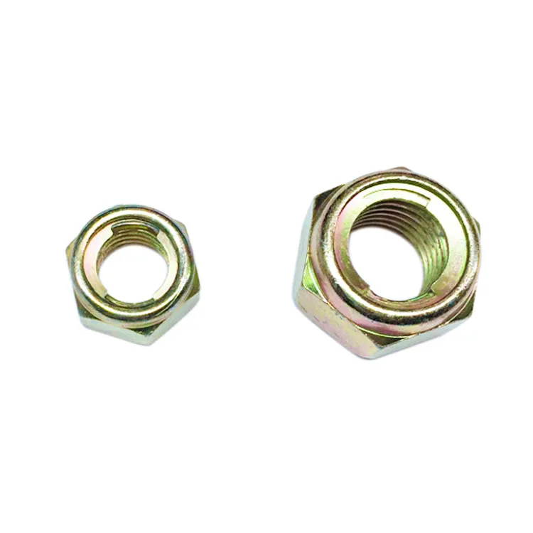 GB6184 стальная Шестигранная гайка с фиксирующим кольцом Din980 углеродистая сталь желтая оцинкованная металлическая самоблокирующая