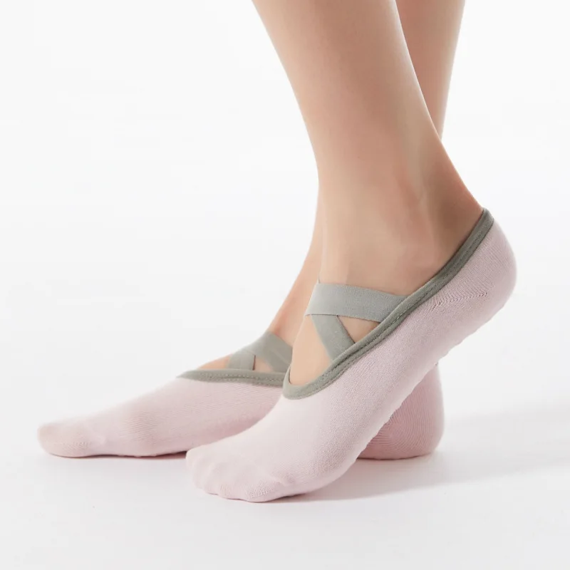 Yoga socks new ballet cross hem open back yoga socks professional non-slip sports boat socks