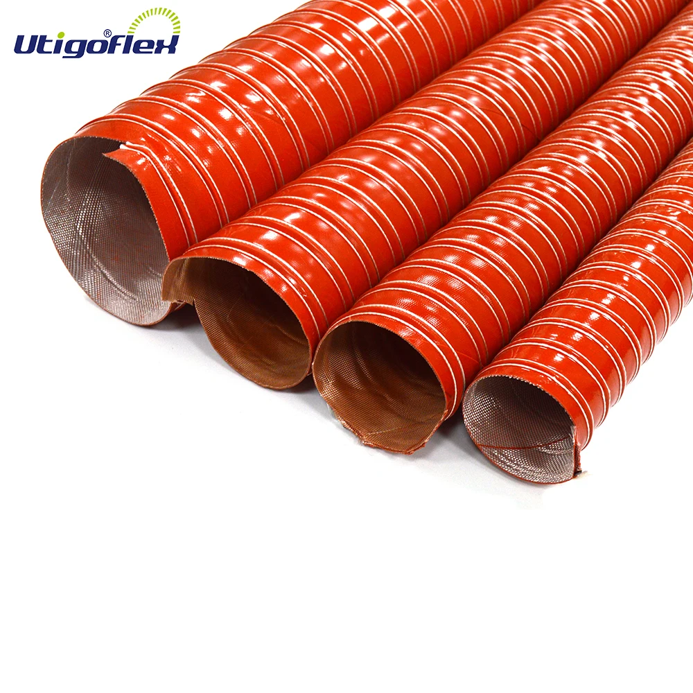 High temperature resistance double-layer of silicone coated glass fiber fabric duct