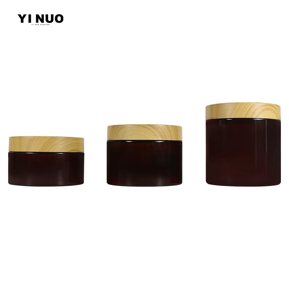 150ml 180ml 200ml 250ml home storage jar Clear Pet Jars Container With Plastic bamboo Lid Transparent Plastic Storage Bottle