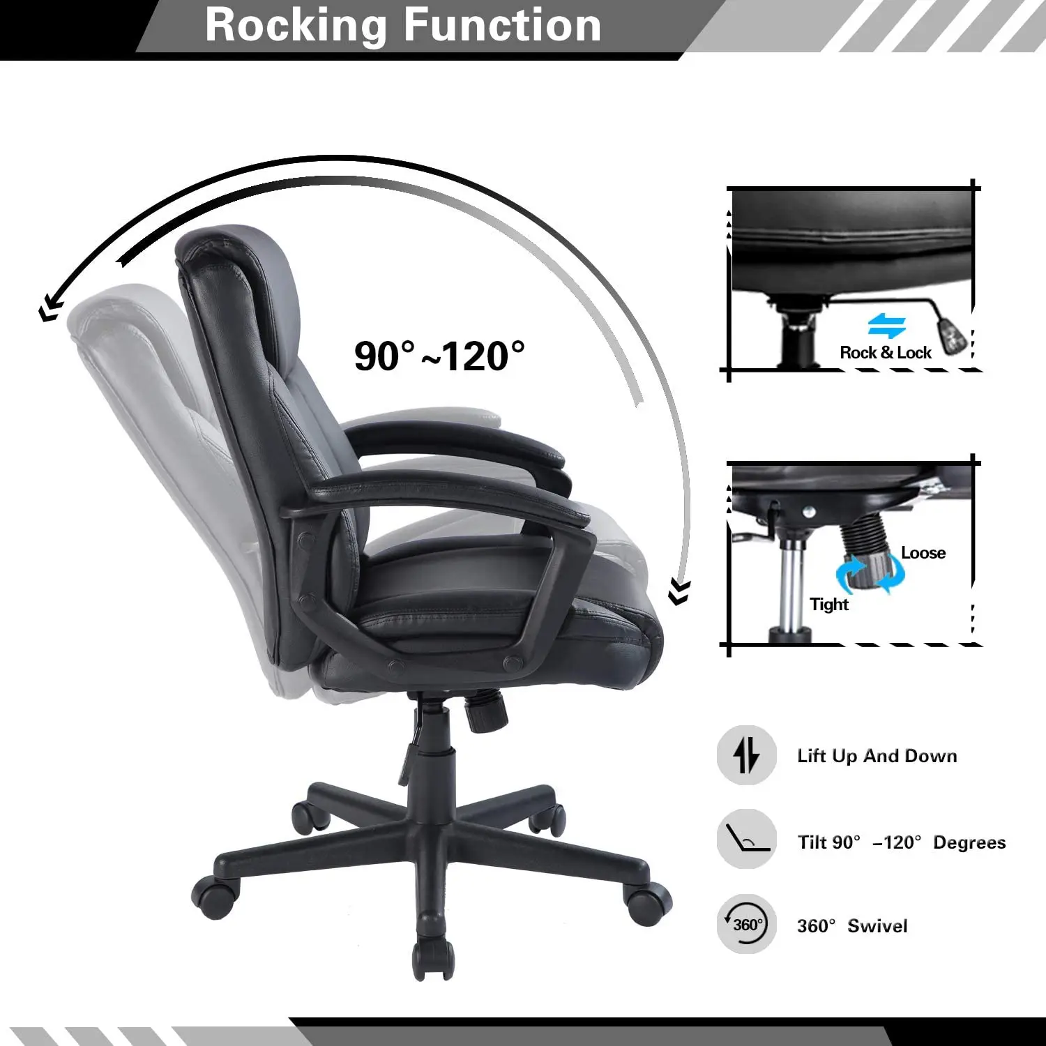 Office Furniture Wholesale  High Back PU Ergonomic Swivel Office Chair OEM Cheap  leather office chair