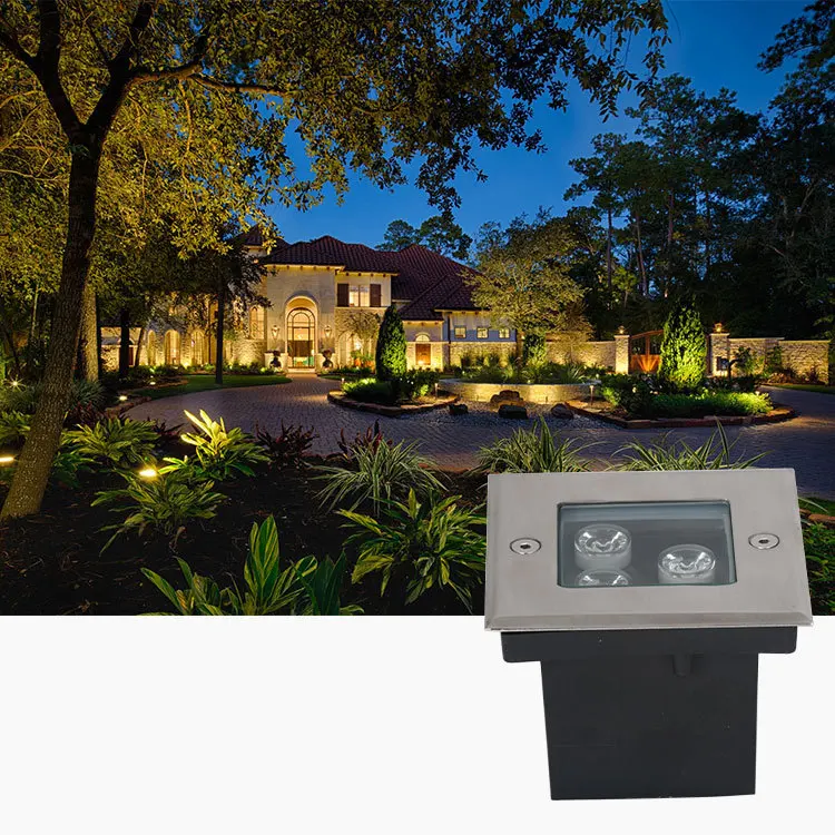 Outdoor Stainless Steel Ip67 Waterproof Square Inground Deck Uplight Buried Ground Road Lighting Outdoor Led Underground Light