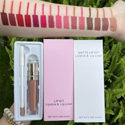 New 21 Colors Waterproof Matte Nude Lipstick Lip kit Pigment Dark Red Black Long Lasting Lip Gloss Women Makeup Lipgloss Kit