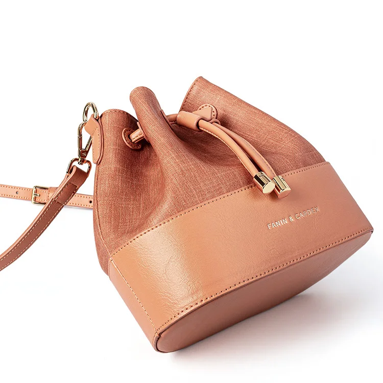 Designer Womens Bucket Bags PU Leather Drawstring Bucket Purses Unique Women Crossbody Bags Shoulder Bags