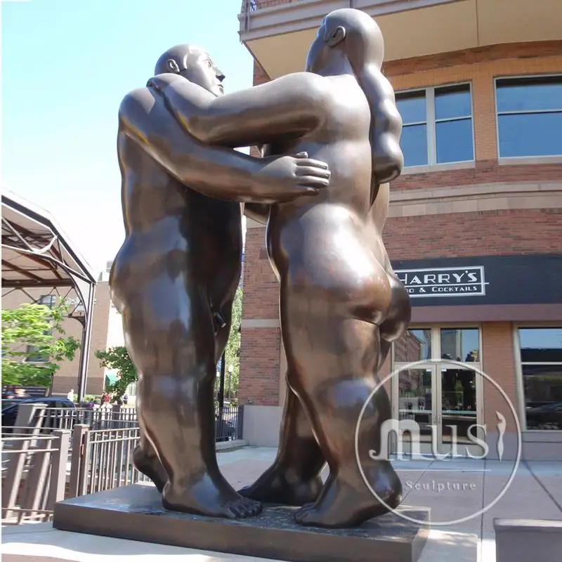 MUSI Wholesale Garden Decoration Metal Life Size Bronze Art Fat Lady Dancing Sculpture Bronze Figure