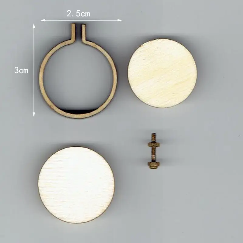Wholesale Embroidery Hoops Wooden pendant Mini Round Oval Wood Hoops Jewelry making process