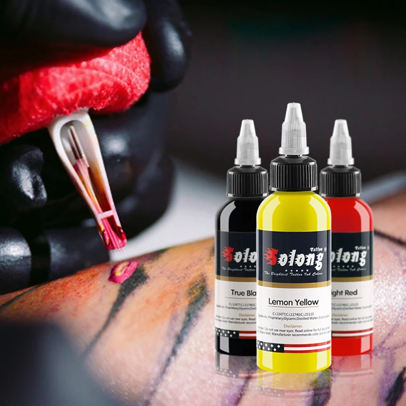 OEM 1oz 30ml Tattoo Ink Pigment Body Art Tattoo Kits  Makeup Tattoo Supplies Semi-permanent Eyebrow 21 Colors