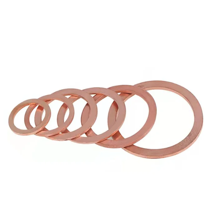 Wholesale OEM Flat Red Plain Copper Washer Spring Washer Maker Copper Ring Gasket Seal