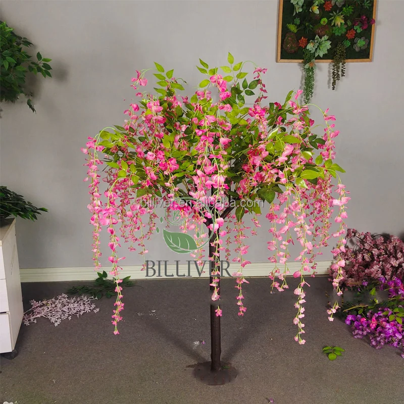 High Quality 1.2M Simulated Artificial pink Cherry Blossom Tree Centerpieces for Wedding Table Bonsai Tree Wholesale