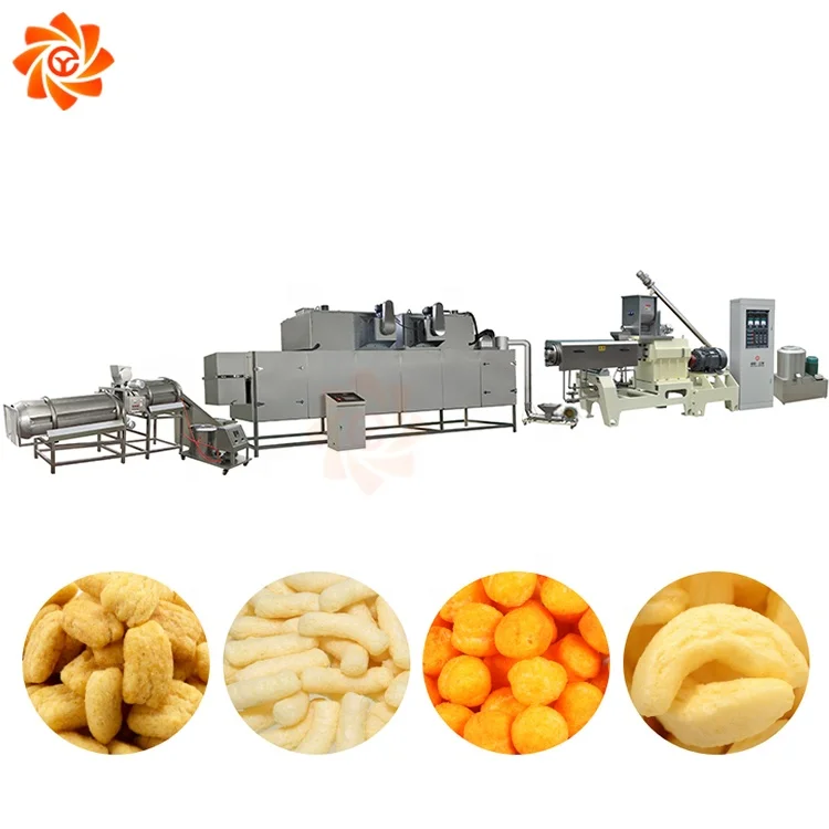 Snack Manufacturing Plant Cheese Ball And Ring Snacks Extrusion Snack Food Machine
