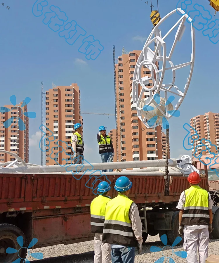  ATEX машина для жареного мороженого/лебедка 16 сторонняя 20M Высота мачты столб со светодиодным освещением высокая мачтовая лампа