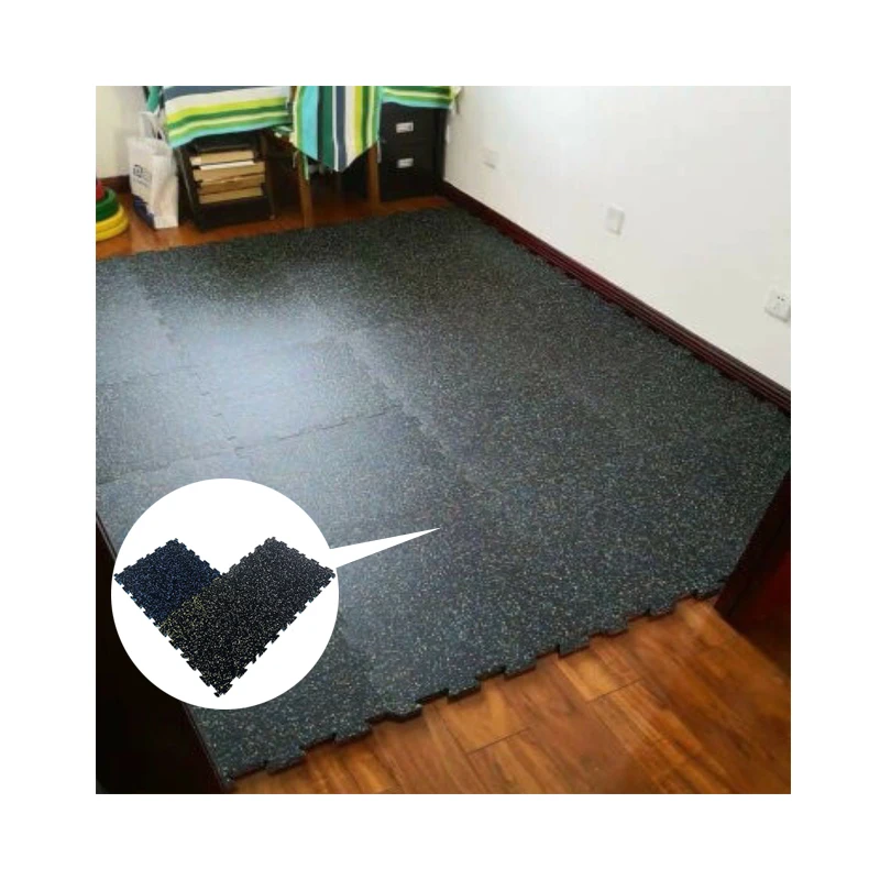 non toxic non slip Beautiful interlocked rubber floor Gym Floor Rubber mat Tiles with EPDM Fleck