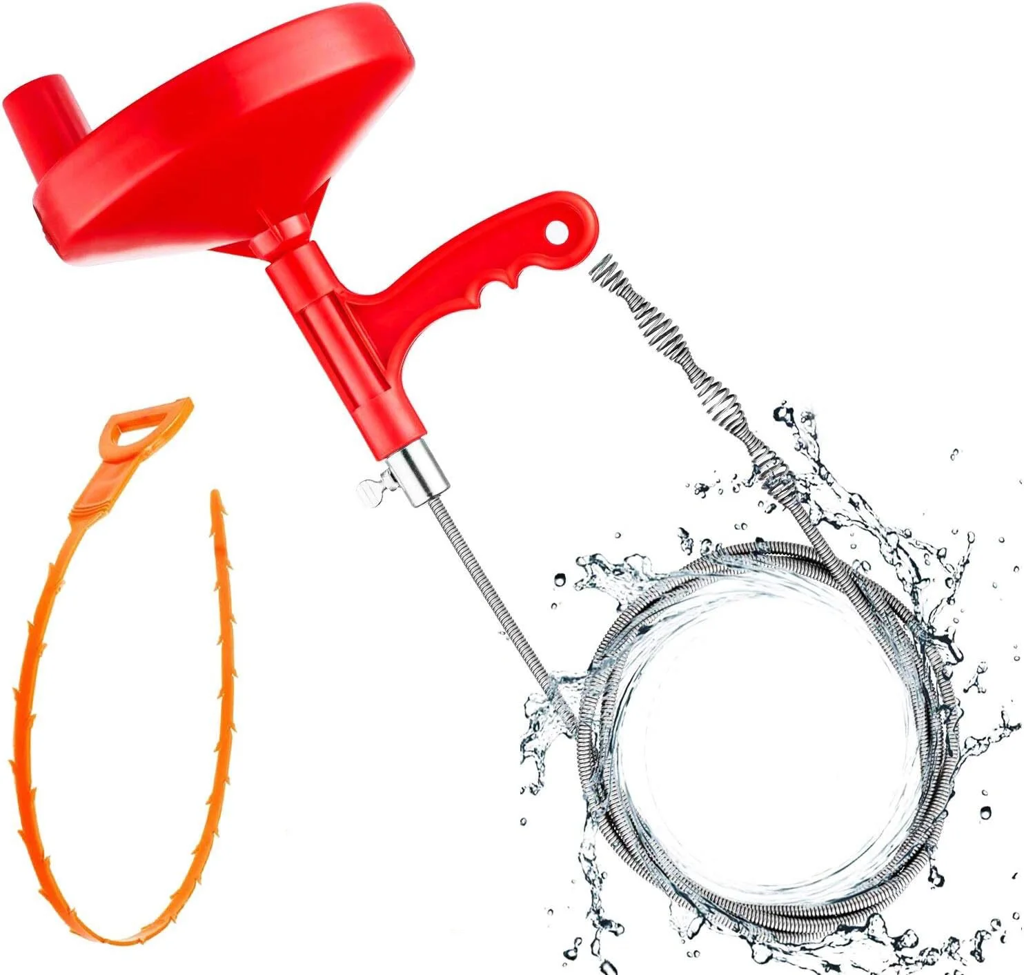 25 Ft Flexible Sink Snake Pipe Snake Drain Clog Remover Sink Shower Drain Sewer Tool Plumbing Snake Drain Auger for toilet