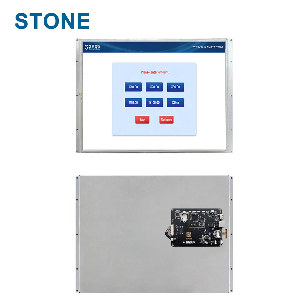 STONE 12.1 Inch TFT LCD Display HMI Touch Screen Module 65K Colors Intelligent UART LCD Module Smart LCM