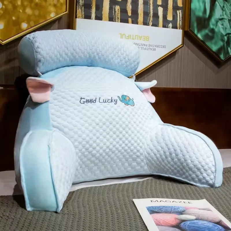 JYM Soft Bedhead Waist Cushion for Sleep Hotel Nursing Airplane Use Reading Pillow for Dormitory and Pregnant Bed