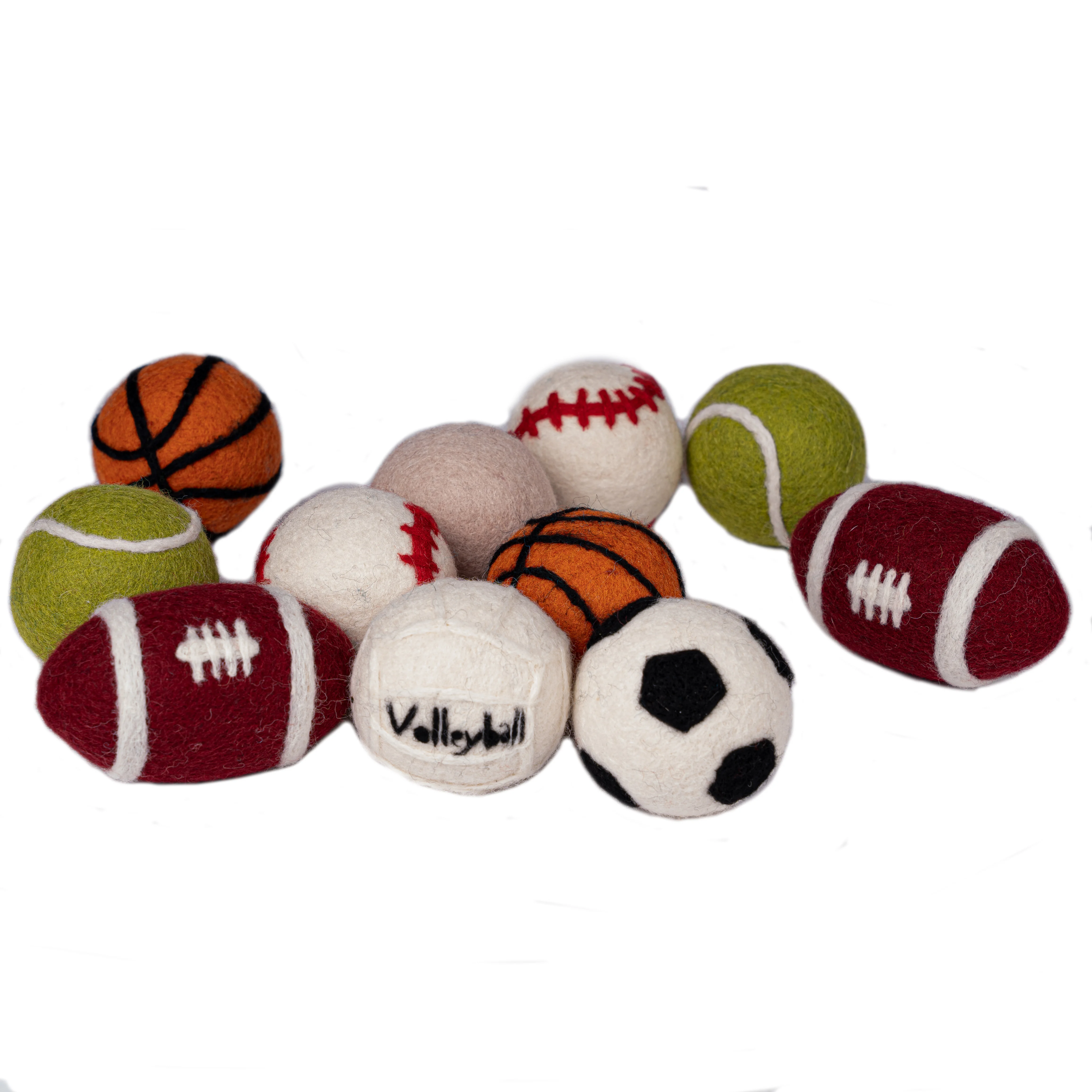Felt Sports Balls Football, Basketball, Volleyball, Rugby Ball, Baseball, Tennis Ball Handmade eco friendly Montessori toys