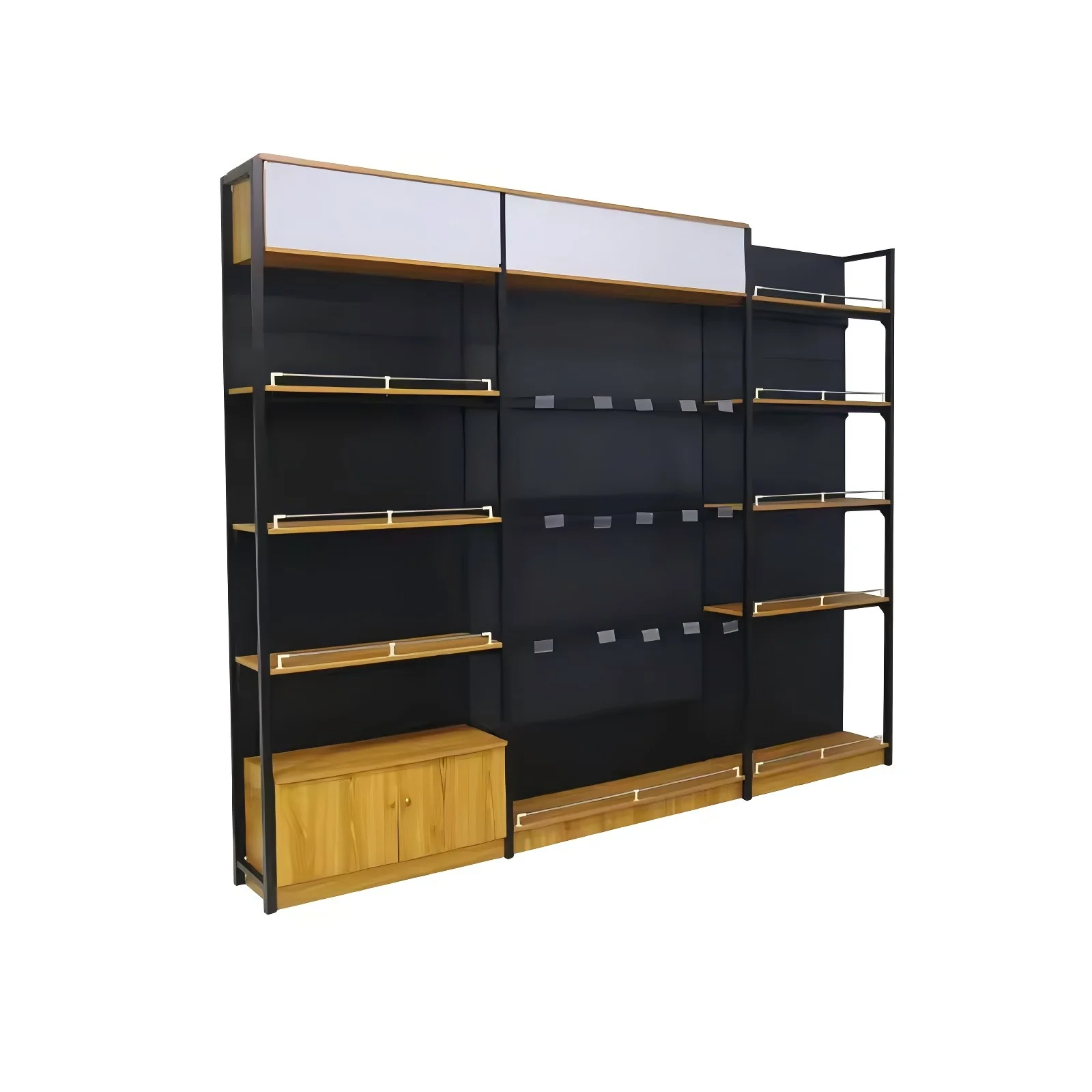 Shop Shelf S Display Rack Steel Adjustable Commercial Metal Shelving Stand Rack Long Wooden Shelf