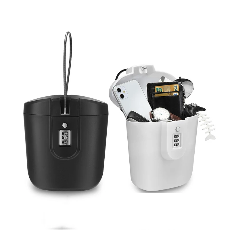 CH-818 ABS пляжные контейнер большой емкости Пляжная замок ящик для хранения с крышкой пластиковая 3-значный безопасный замок с паролем с кабелем