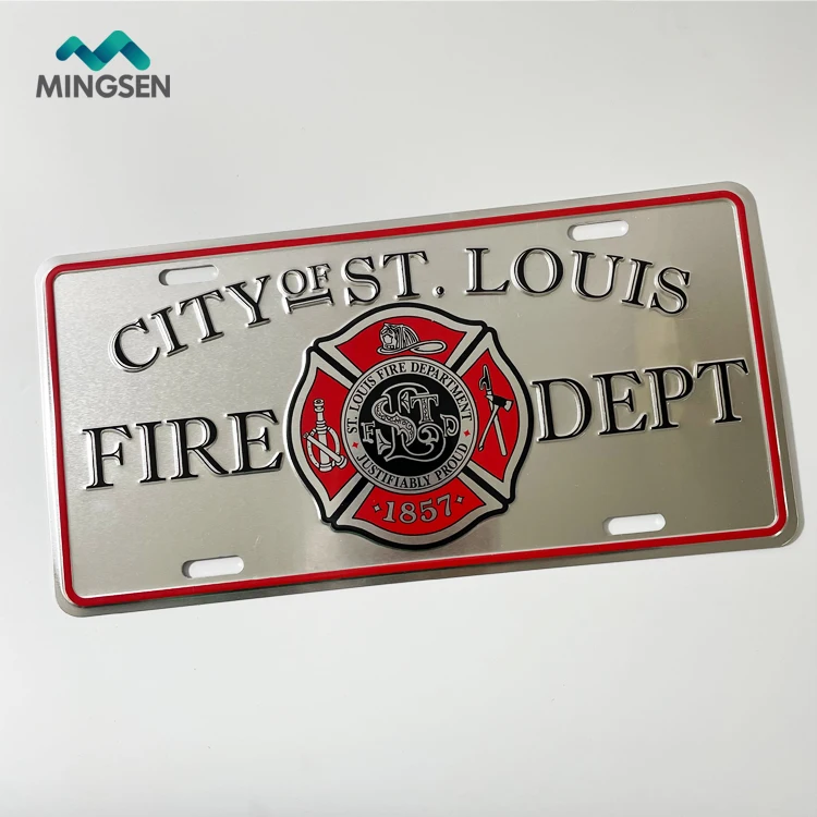 NO MOQ Custom logo aluminum embossed deocrative license plate for front and rear of car