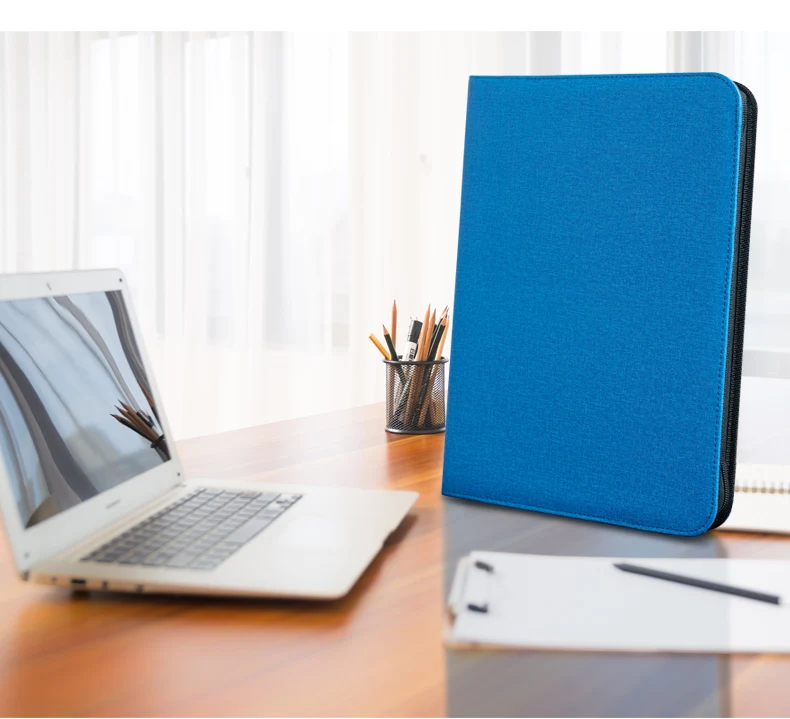 A4 Zip Leather Document Folder for Business Office