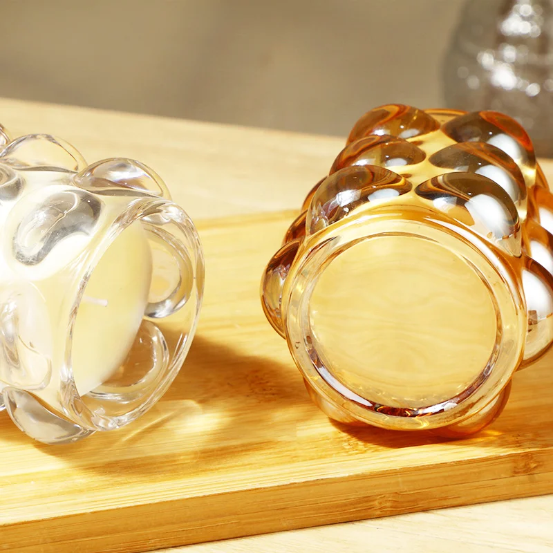 Smoke-free bedroom fragrance soy wax light luxury decoration handmade glass scented candle