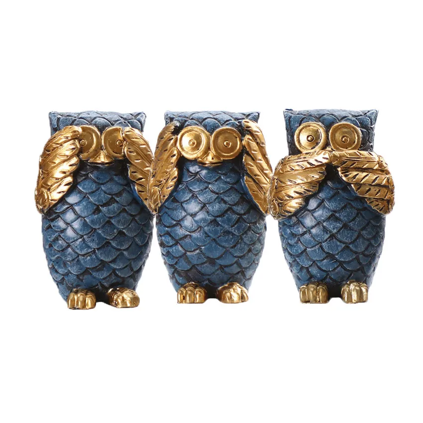 Modern Simple Resin Owl Statue Adornment Home Decoration Artistic Craft Figurine Gift for Living Room Bedroom