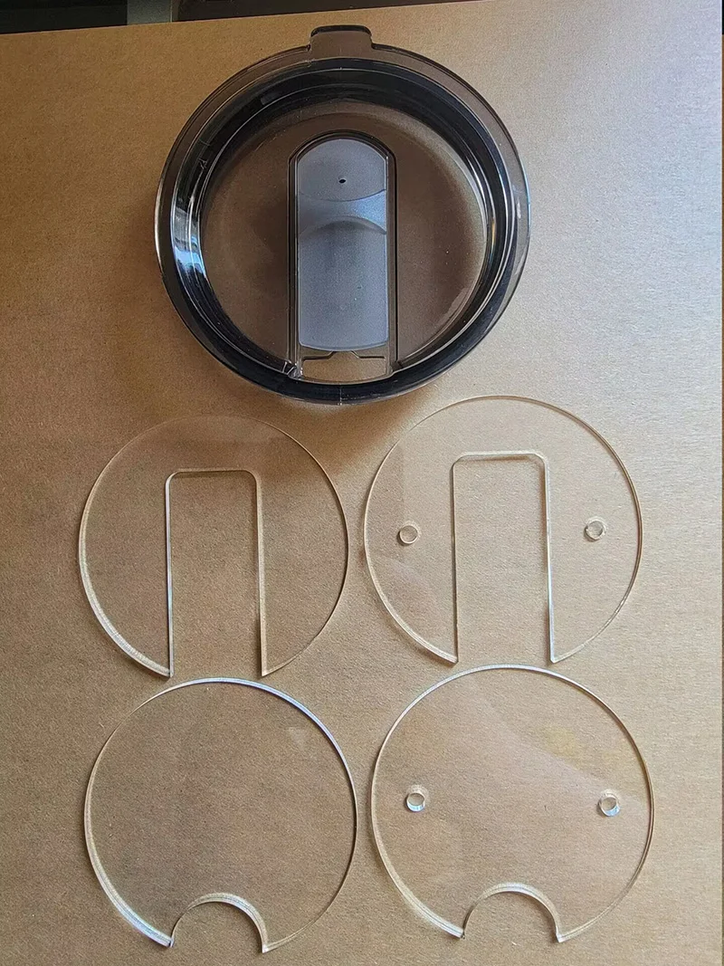 Clear Acrylic 3D Ice and Fruits Decorative Sublimation Tumbler Topper Lid Disc Base Removable Mason Jar Insert