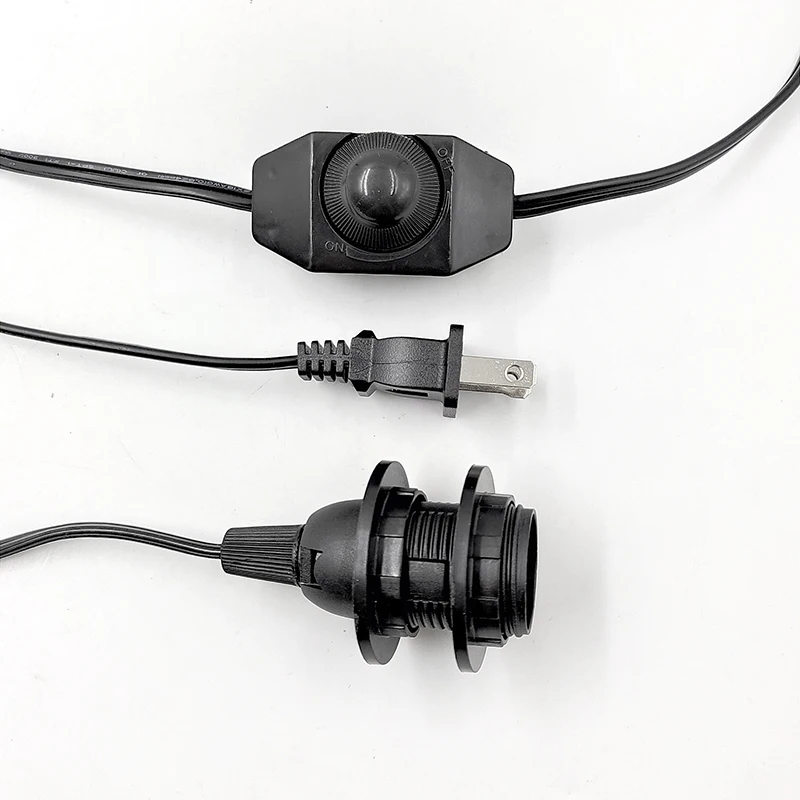 110V 220V Himalayan salt lamp wire plug with hole plug 1.8m US wire 301 dimmer switch E12 full tooth lamp head double ring