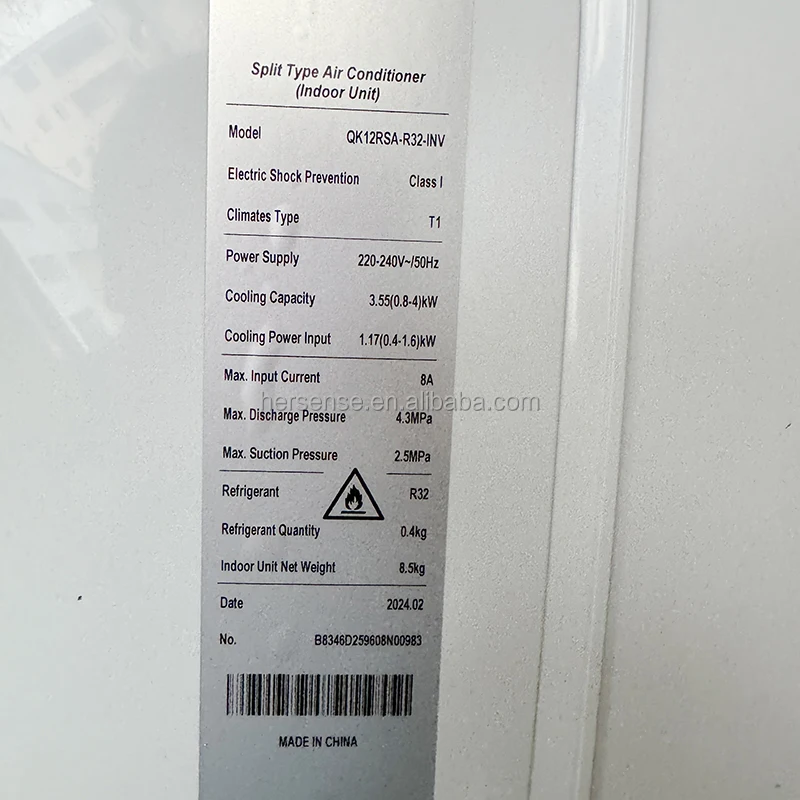 Roya Home Wall Mounted AC Unit 1.5hp Cool Mini Split Air Conditioning Units 12000 Btu Mini Split Air Conditioner All In 1 OEM