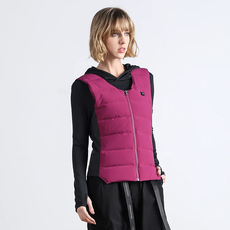 
 Безрадиационный зимний чистый черный мужской пуховой жилет с электроподогревом Одежда Мужской жилет с подогревом  