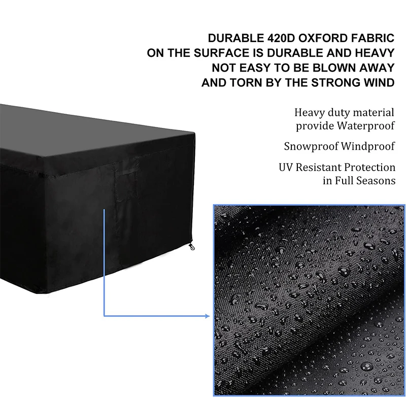 210D Oxford Waterproof Garden Furniture Cover for Outdoor Courtyard Table and Chair or Sofa Dust-Proof Protection