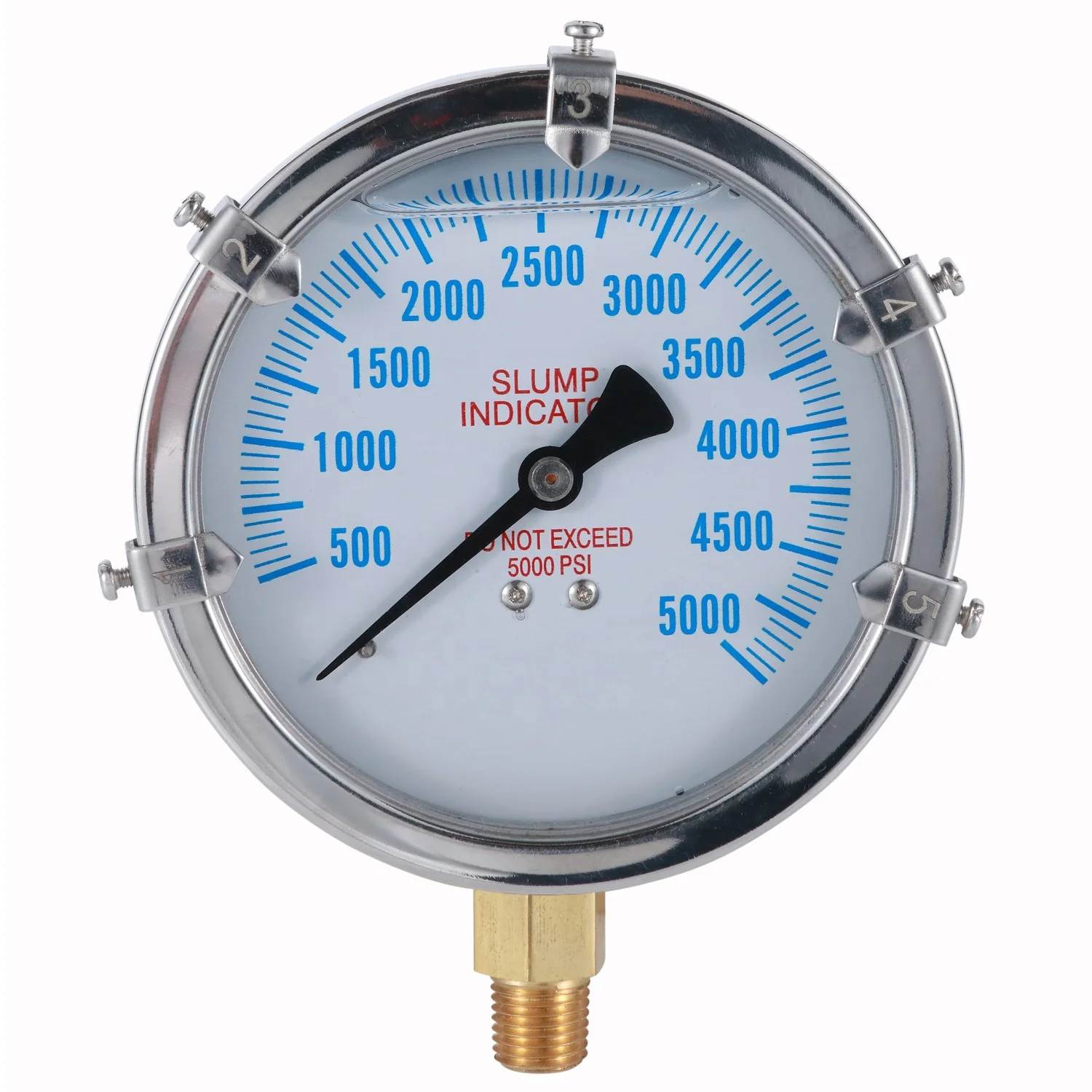 5000psi Slump Pressure Gauge, Slump Meter, Oil Filled Slump Indicator for Concrete Mixer Truck