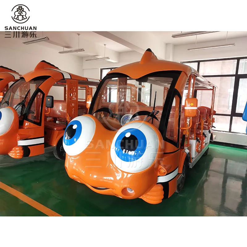 Popular Amusement Park Shuttle Bus Ride Electric Car For Tourists
