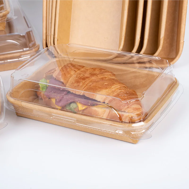 Disposable kraft paper boat tray with PLA/PE coating fast food paper tray