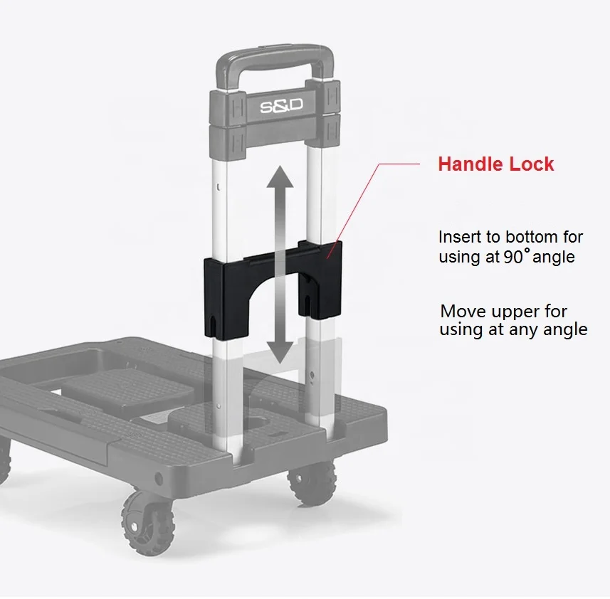 125kg loading compact platform flatbed lightweight portable retractable five-wheel dolly folding luggage hand trolley cart truck