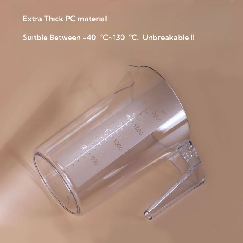 1000ML Plastic Measure cup Kitchen Cup Clear Polycarbonate Measuring Jug with Handle for kitchen and bakery