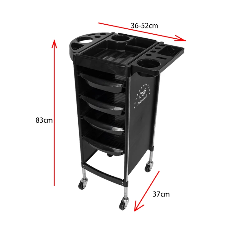 Beauty Salon Trolley Equipment Hair Salon Trolley Cart Red Manicure Pedicure Salon Tray Trolley